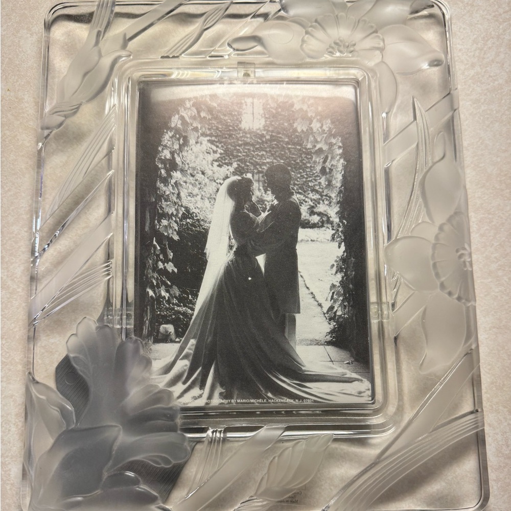 Fifth Avenue Frosted Floral Glass Picture Frame